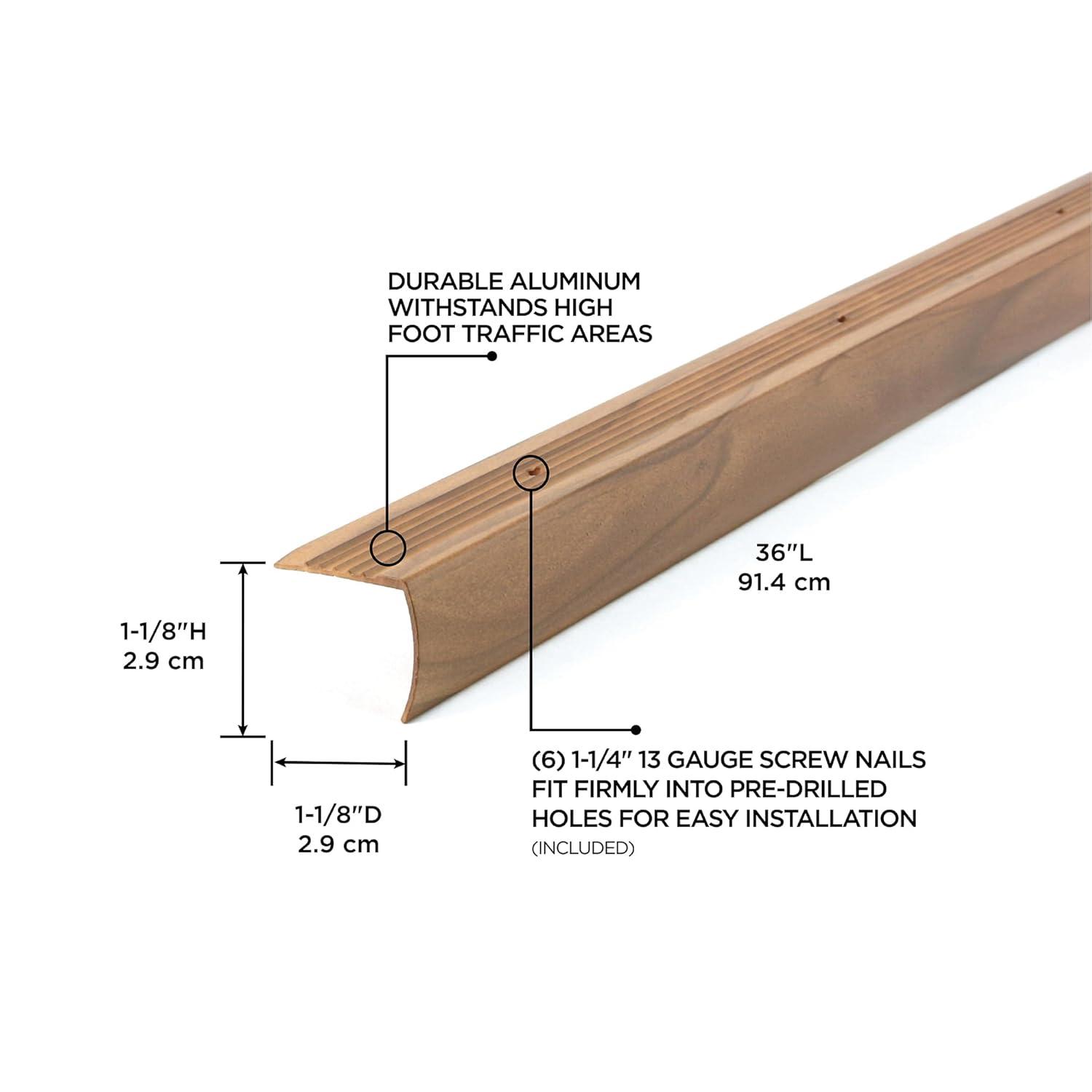 Cherry Finish Aluminum Stair Edging, 36 Inches