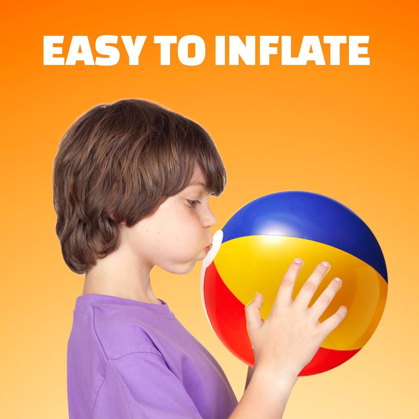 Bedwina Inflatable Beach Balls Bulk - (Pack of 12) 16 Inch Inflatable Rainbow Beach Balls for Kids, Dozen Beach Ball for Kids, Rainbow Party Decorations