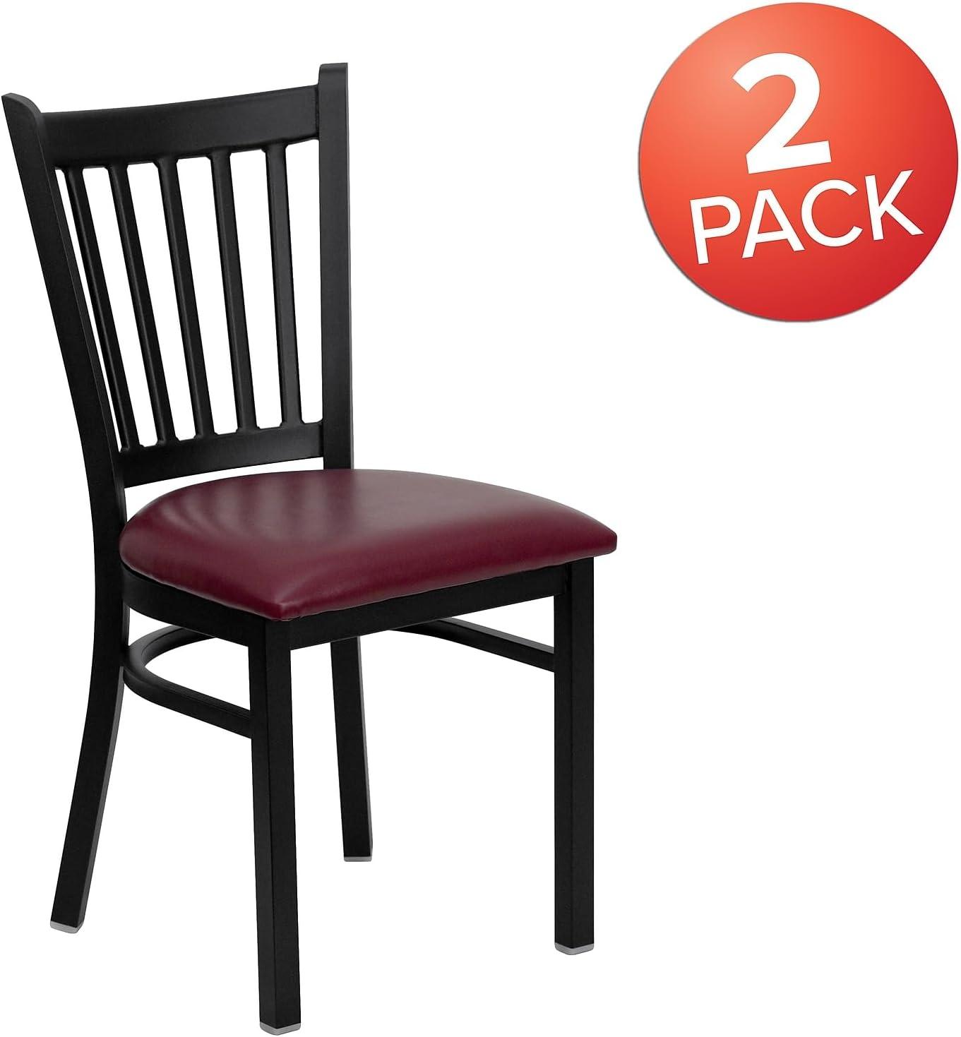 Hercules Prompton Modern Vertical Back Metal Restaurant Chairs by Flash Furniture