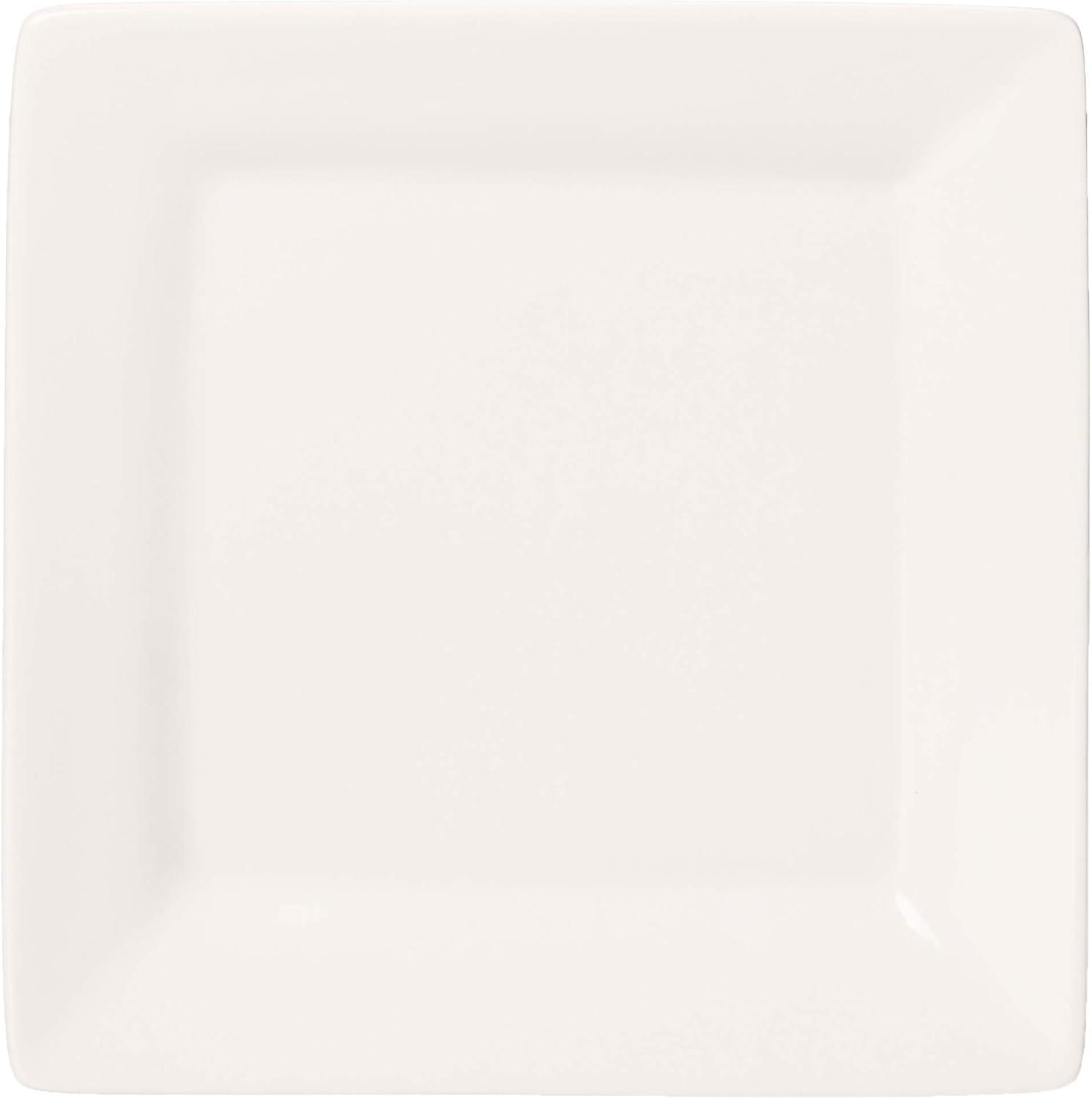 10 Strawberry Street Nova Square 16-Piece Stoneware Dinnerware Set, Cream/White