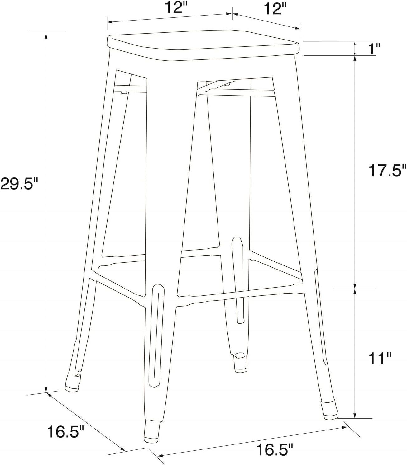 Fusion 30" Gun Metal Backless Bar Stools with Wood Seat