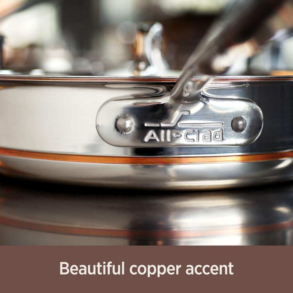 Copper Core 6 Quart Stainless Steel Sauté Pan with Lid