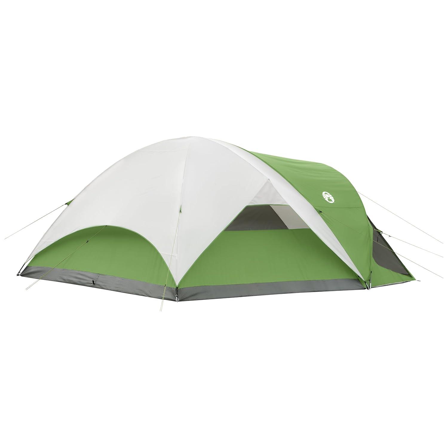 Coleman Evanston Screened Camping Tent, 6/8 Person Weatherproof Tent with Roomy Interior Includes Rainfly, Carry Bag, Easy Setup and Screened-In Porch