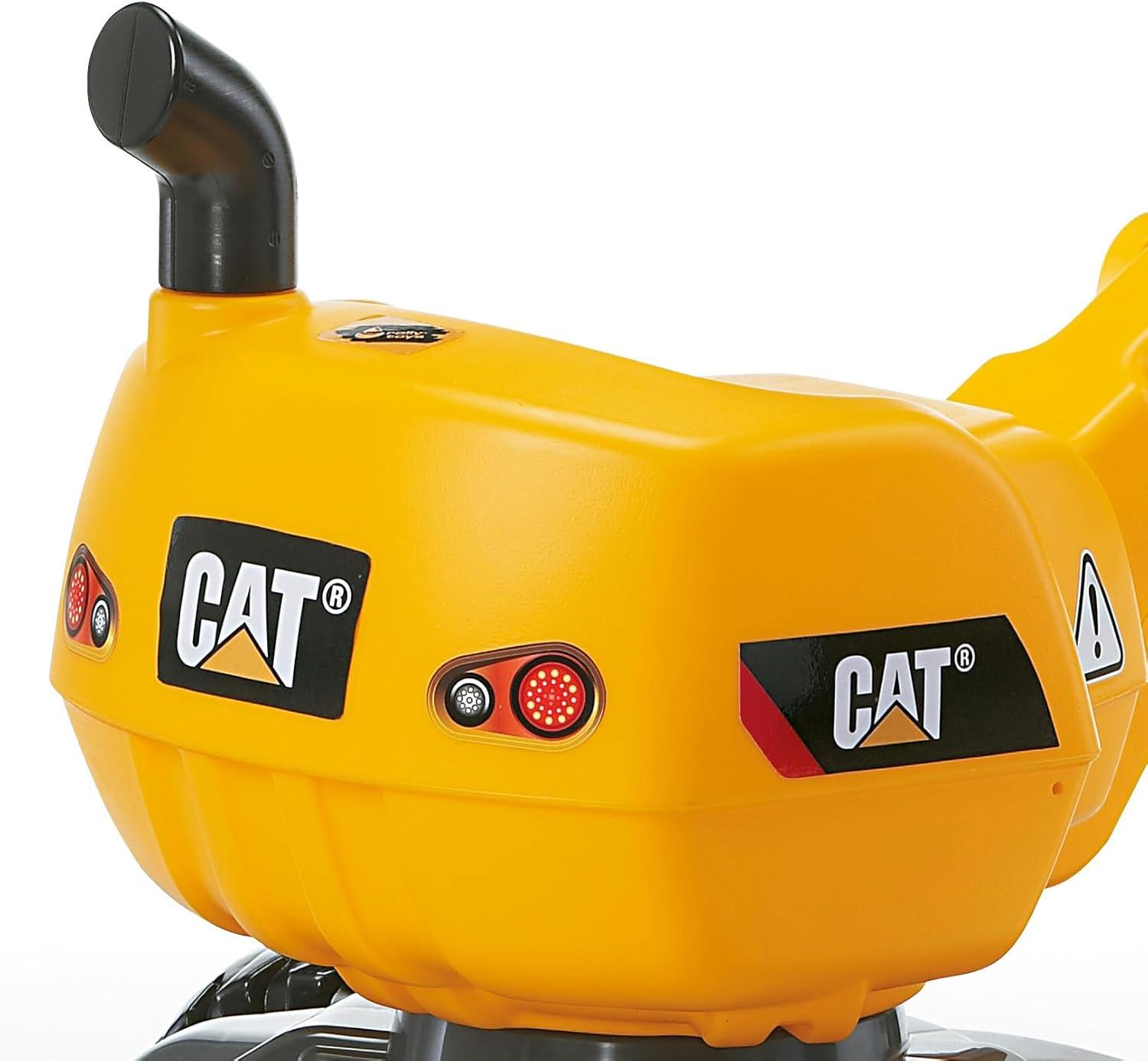 Yellow Plastic 360-Degree Excavator Ride-On Toy