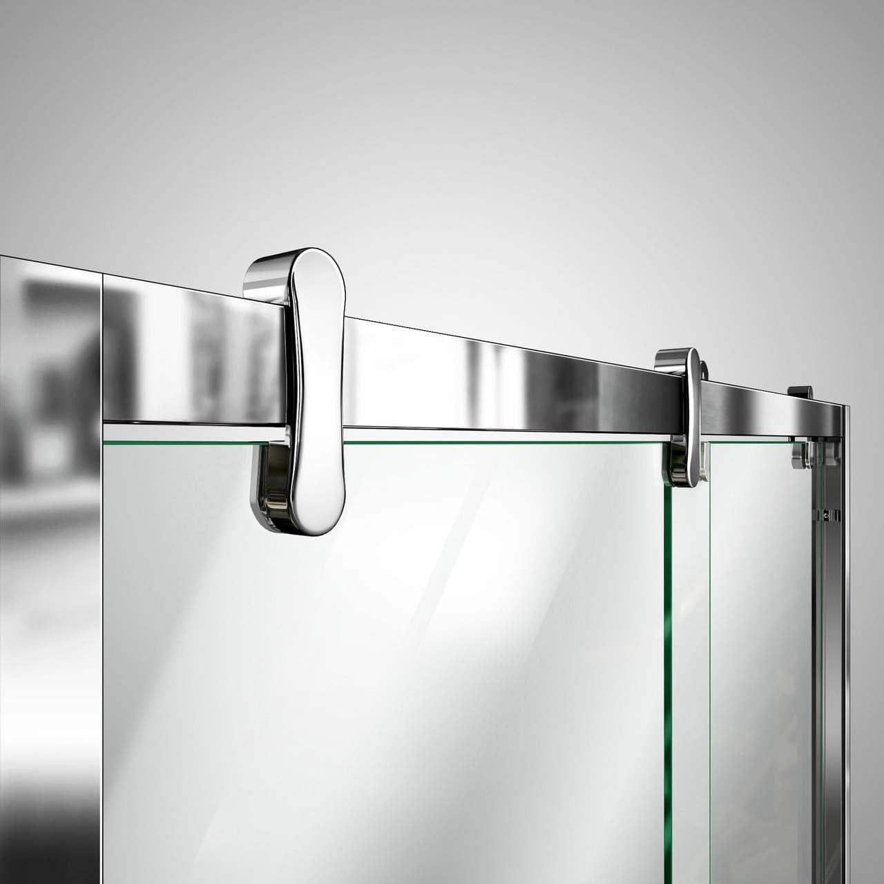 Cavalier 56" W x 77.38" H Bypass Semi-Frameless Shower Door with Clearmax™ Technology