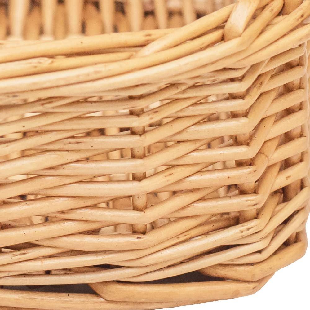 Natural Wicker Rectangular Storage Baskets with Wood Handles, Set of 3