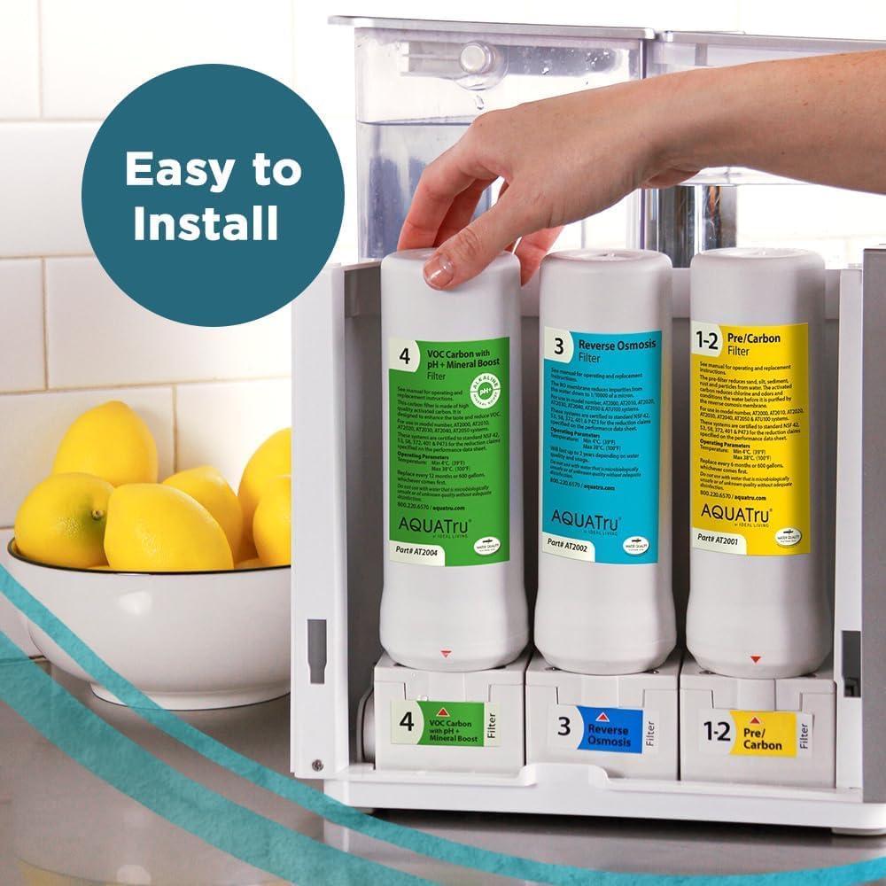 AquaTru - Replacement 2 Stage Pre-Filter (Stages 1 & 2) for Countertop Reverse Osmosis Water Filter Purification System (AquaTru Classic, Connect & Under Sink AquaTru Water Purifier)