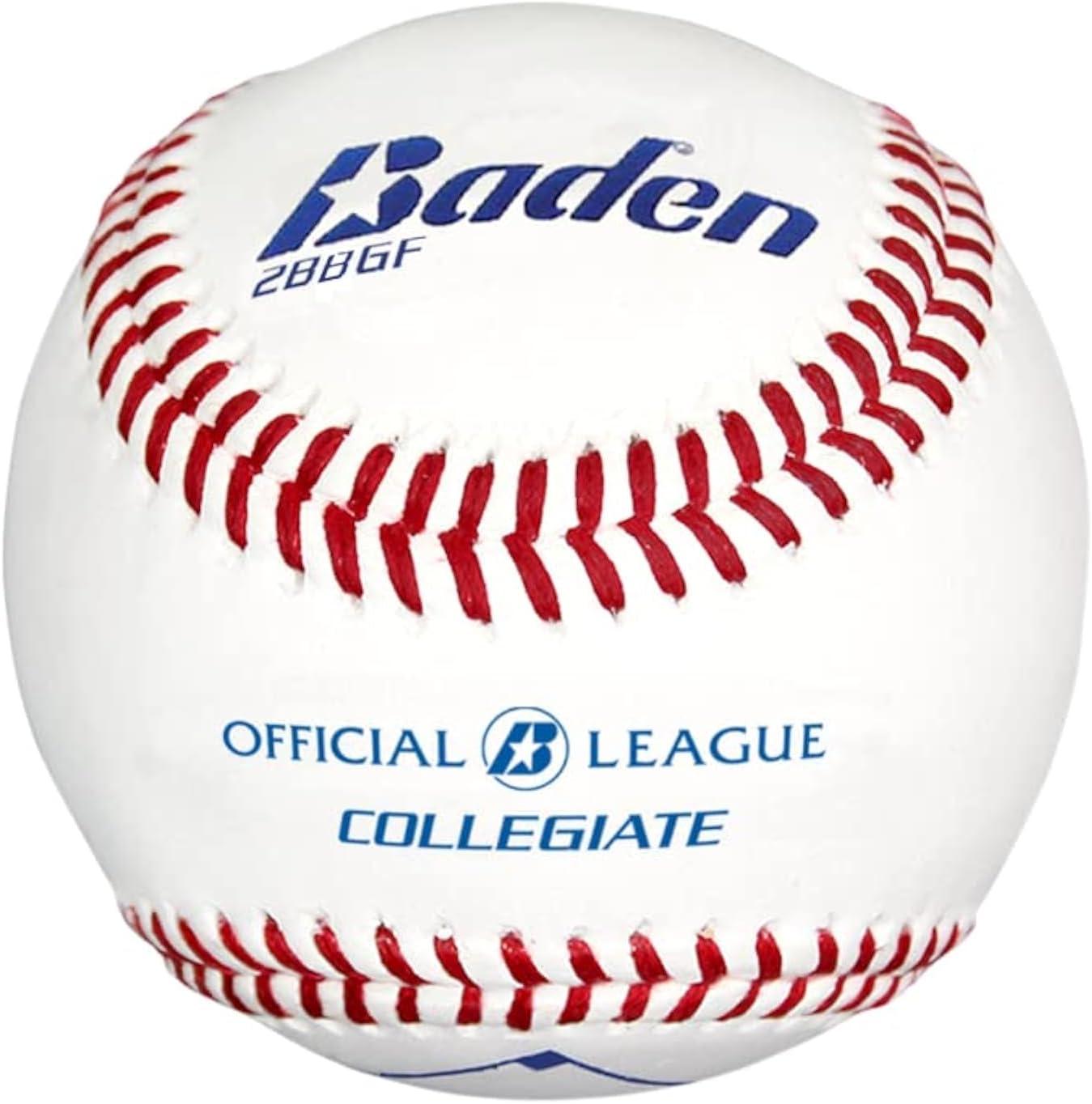 Baden Official League Collegiate Flat Seam Baseballs, 12 Pack
