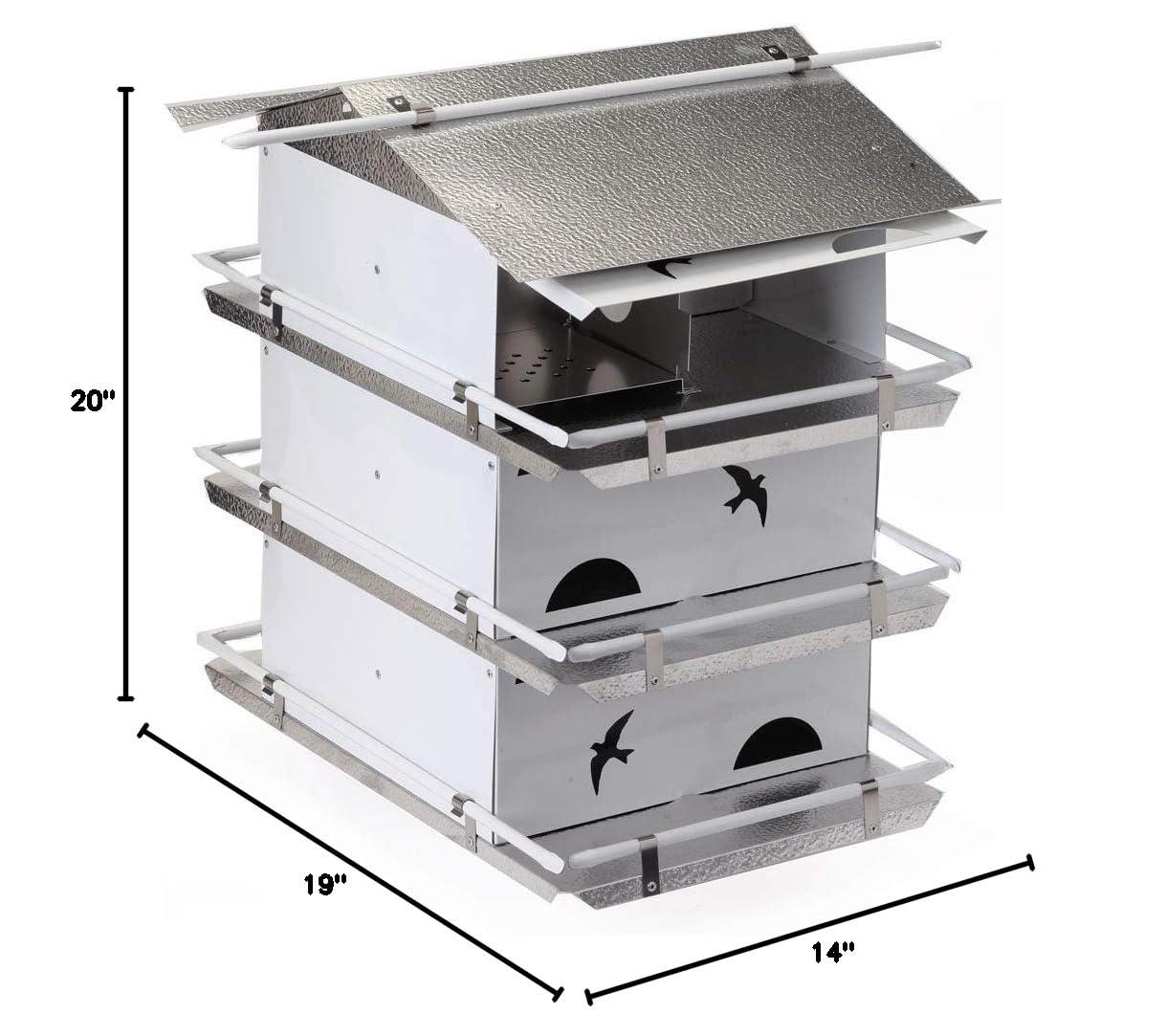 Birds Choice 20" Silver Purple Martin House Watersedge Suites: Aluminum, Weather-Resistant, Pole Mount