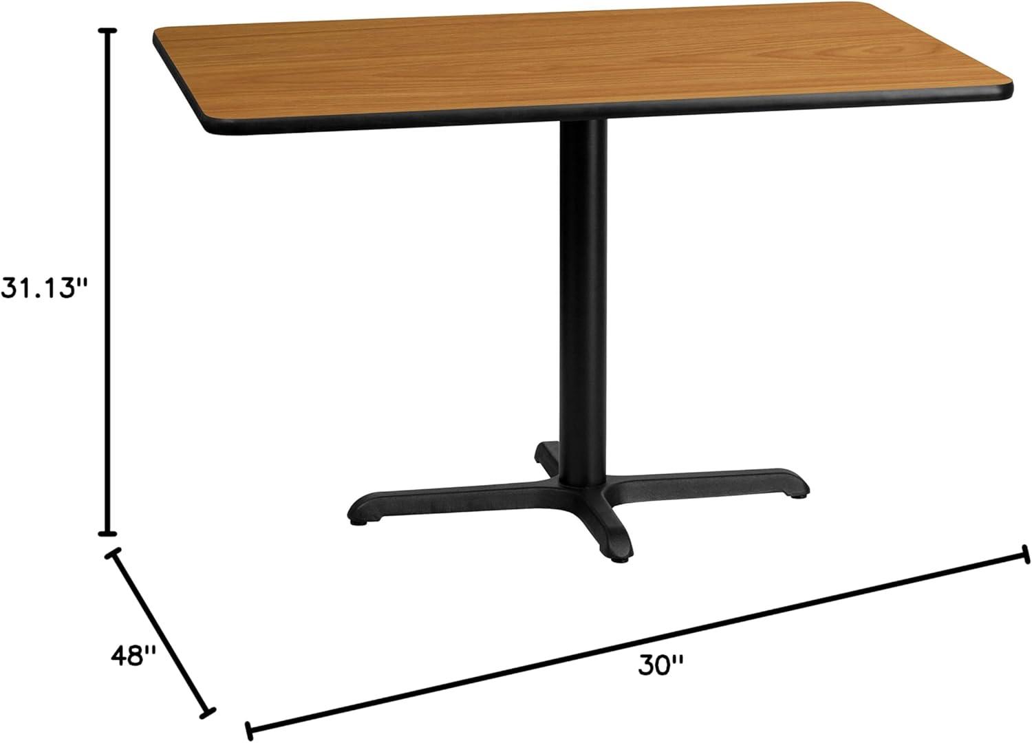 Flash Furniture 30'' x 48'' Rectangular Natural Laminate Table Top with 23.5'' x 29.5'' Table Height Base