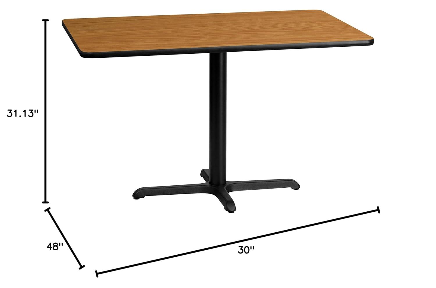 Flash Furniture 30'' x 48'' Rectangular Natural Laminate Table Top with 23.5'' x 29.5'' Table Height Base