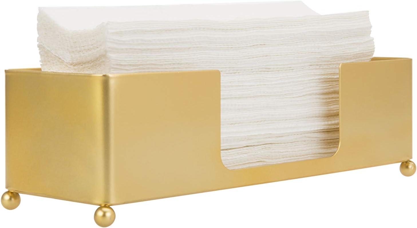 Modern Brass Metal Tabletop Paper Towel Holder with Ball Legs