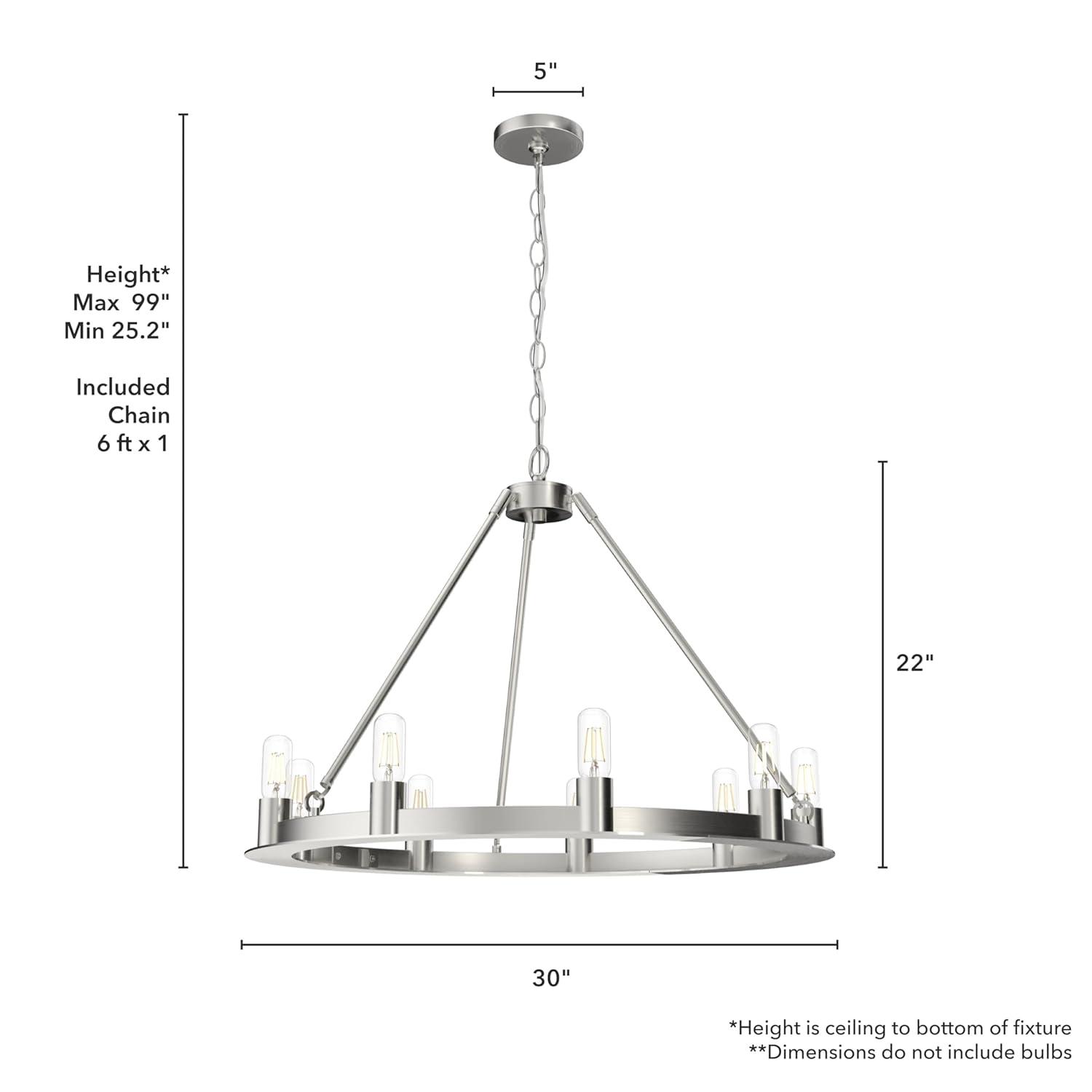 9 - Light Unique Wagon Wheel Chandelier