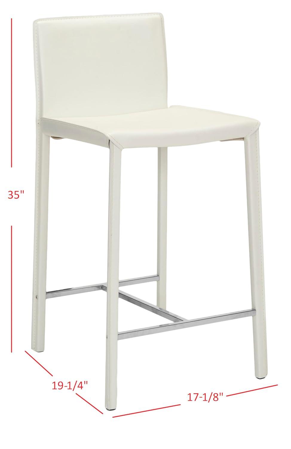 Jason 24" H Counter Stool (Set of 2) - FOX2003 - White - Safavieh Couture