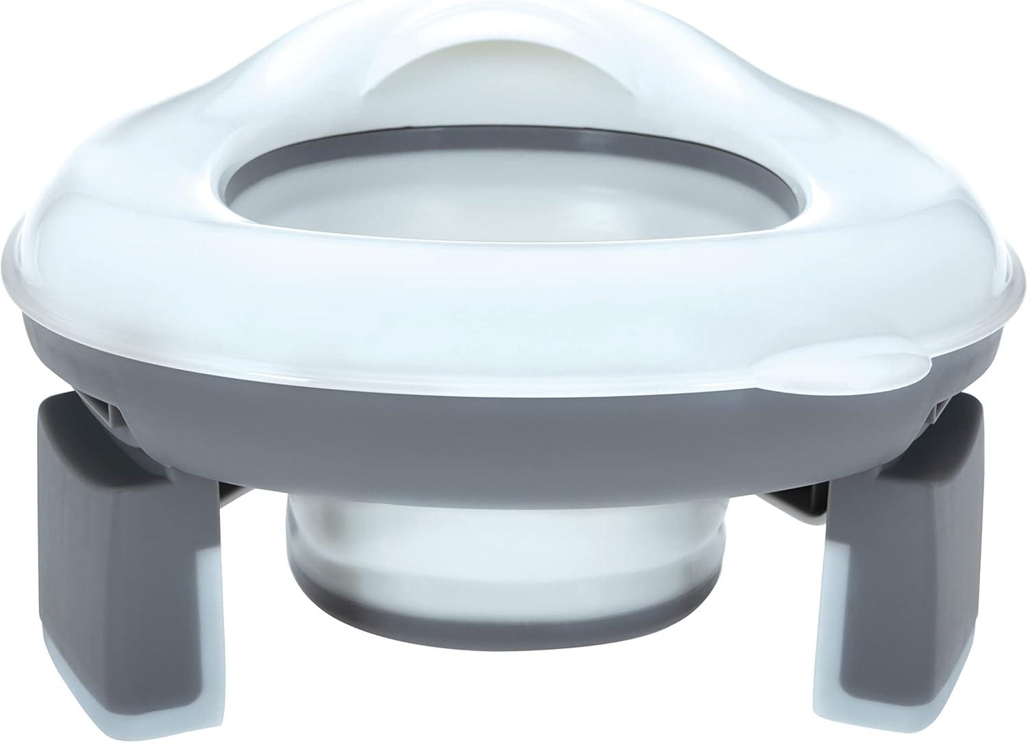 Nuby Portable Potty and Toilet Training Seat with Disposable Bags and Travel Bag, Gray/White