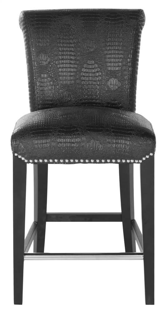 SAFAVIEH Seth Counter Stool Black / Crocodile