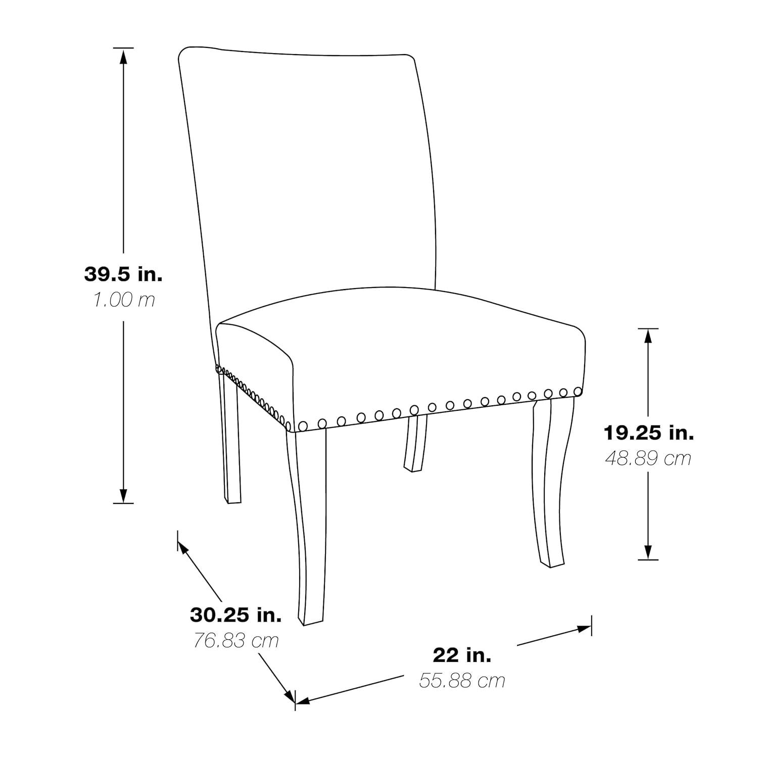 Hamilton Dining Chair 2-Pack with Gray Washed Legs in Atlantic Blue Fabric
