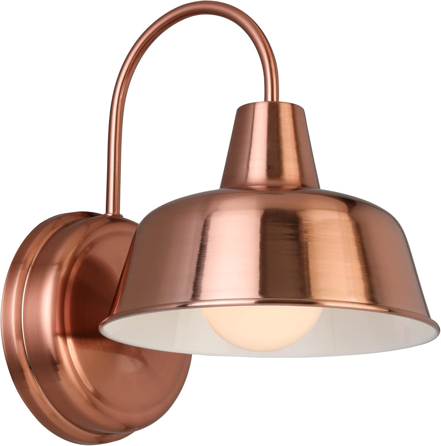 Mason Barn Light Indoor/Outdoor Wall Mount Modern Industrial Farmhouse Design House Wall Light, for Patio, Garage, Bathroom, Office, Kitchen, 8-Inch, Painted Copper Finish, 588434