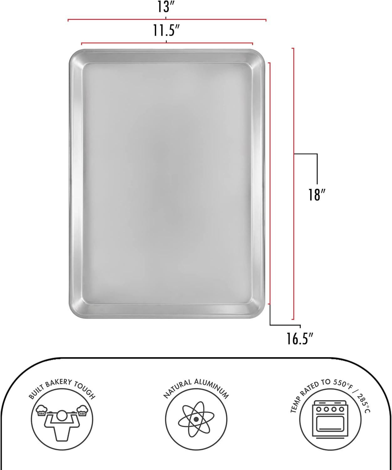 Nordicware Natural Aluminum Commercial Baker's Half Sheet (2 Pack), Silver