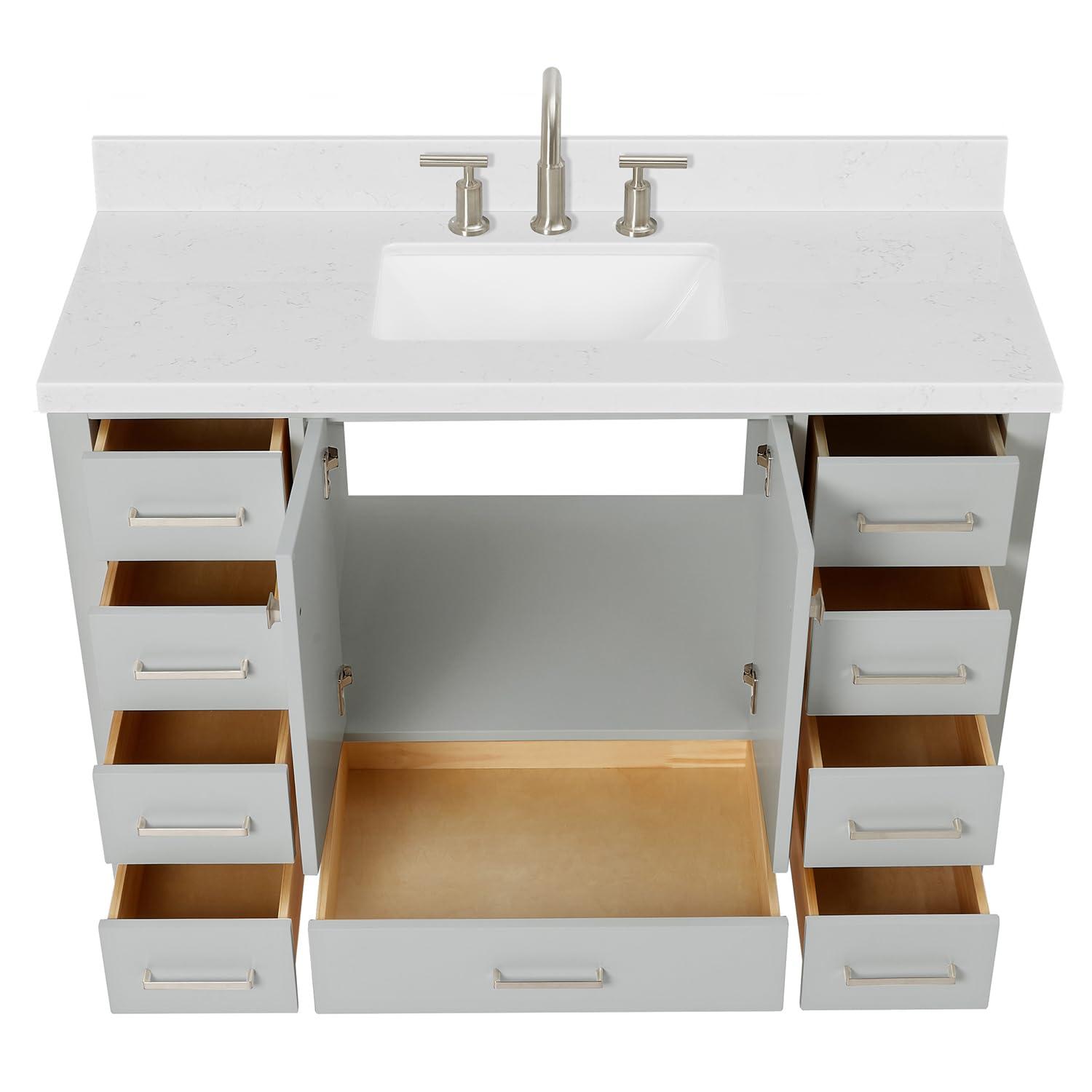 Ariel A049s-Bc Cambridge 48" Single Free Standing Vanity Cabinet Only - Grey