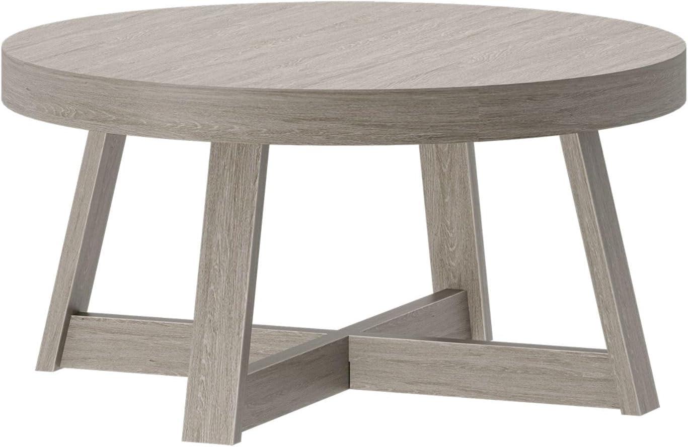 Plank+Beam Classic Round Coffee Table, 36" Farmhouse Coffee Table