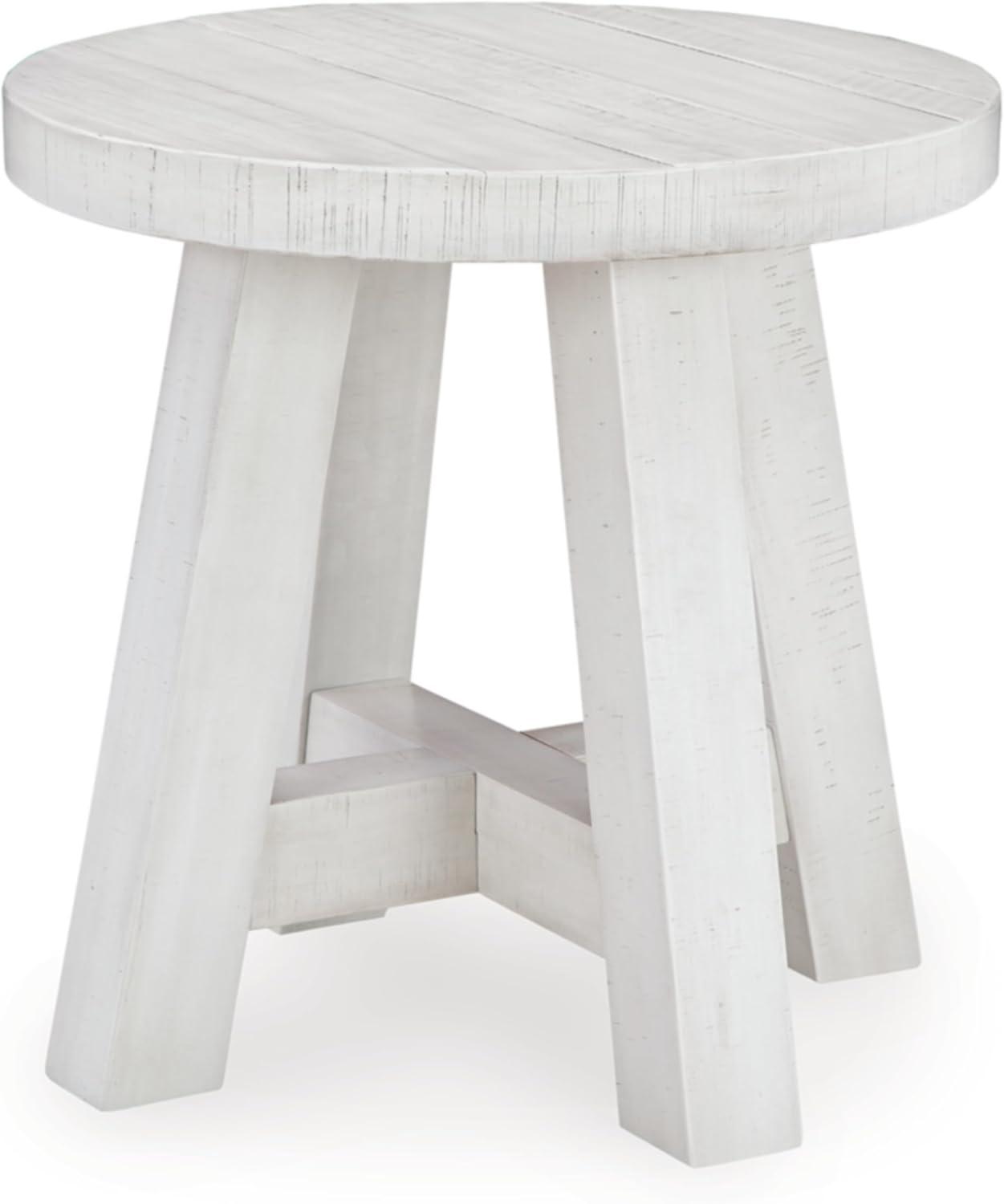 Signature Design by Ashley Jallison End Round Top Table, Off-White