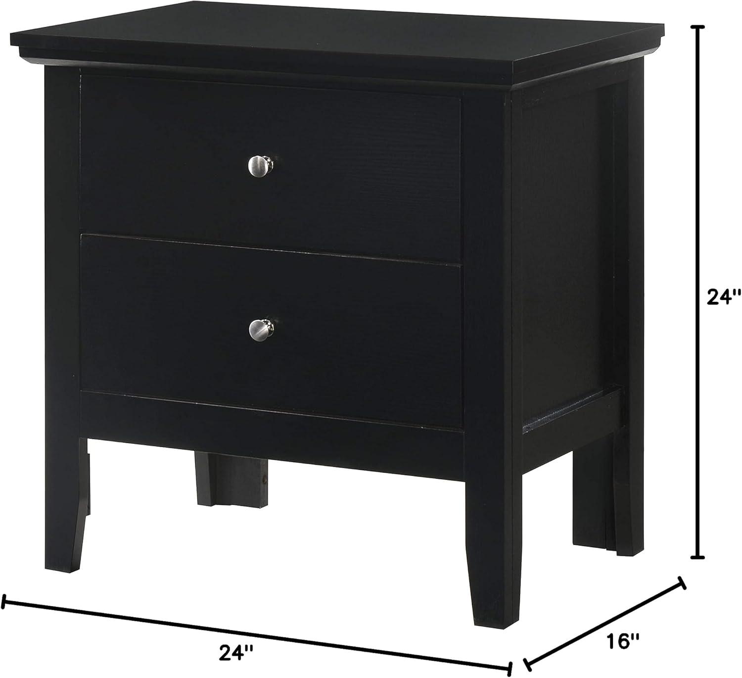 Primo Beige 2-Drawer Nightstand with Nickel Hardware