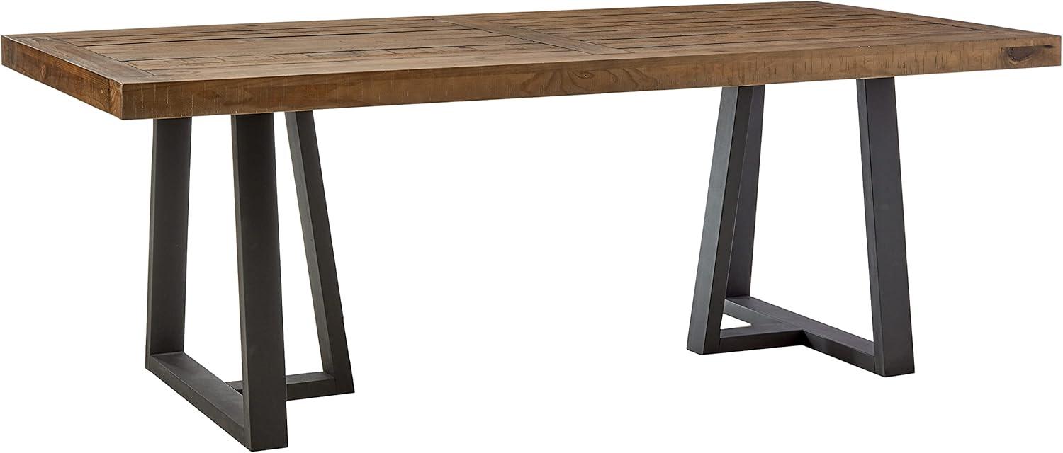 Prairie 84" Reclaimed Wood Rectangular Dining Table in Natural and Black