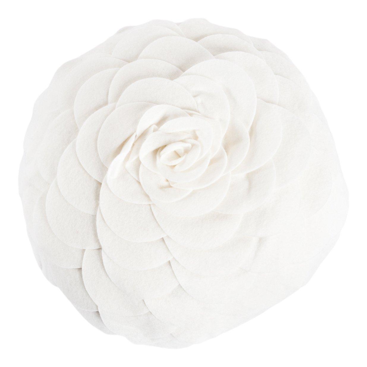 Saro Felt Collection Appliqued Felt Throw Pillow