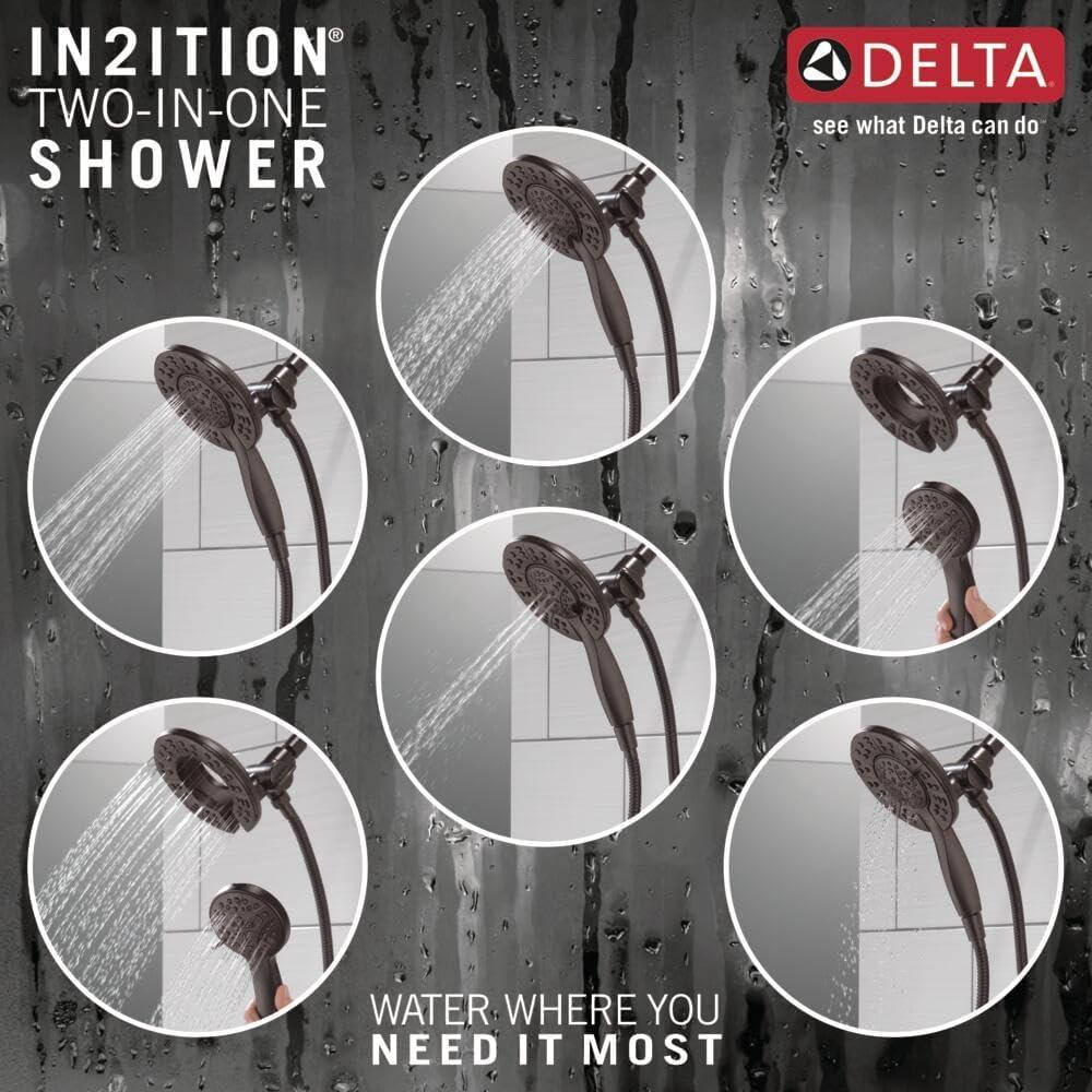 In2ition 4-Setting Dual Shower Head with Handheld Spray, Hand Shower 1.75 GPM