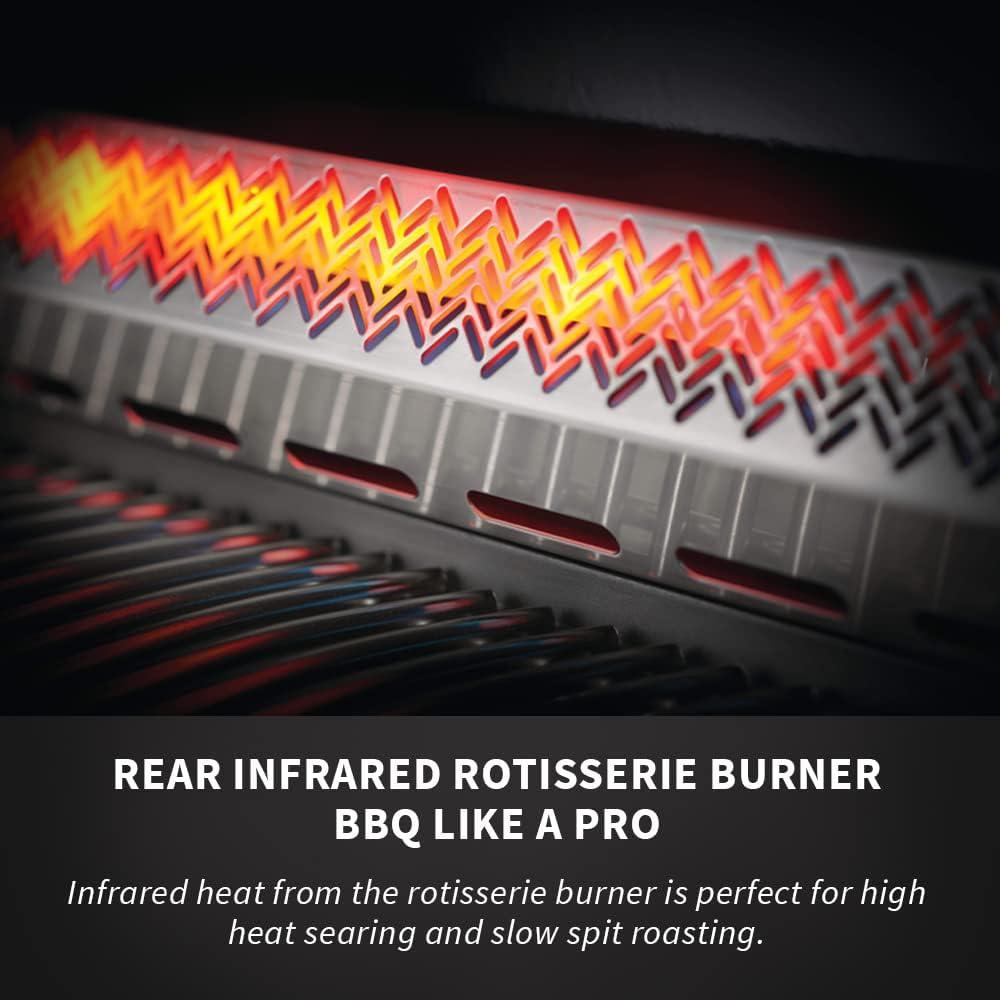 Napoleon Prestige 665 Propane Gas Grill with Infrared Side and Rear Burners, Stainless Steel