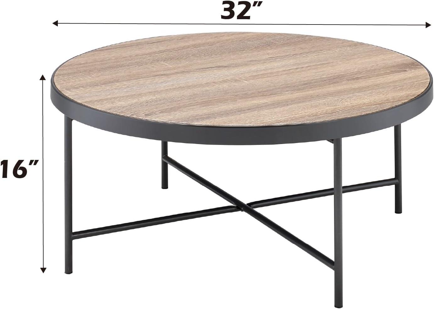 Charming Coffee Table Weathered Oak Brown - Saltoro Sherpi