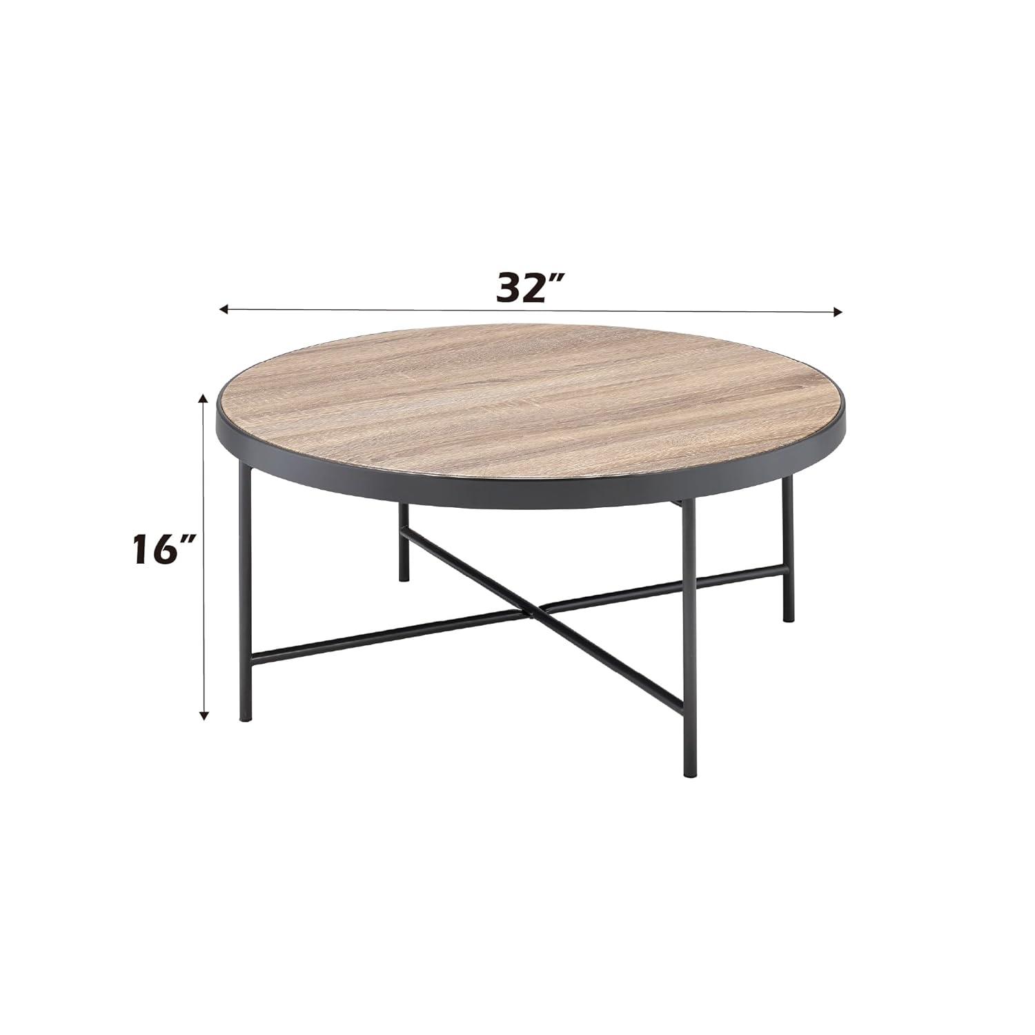 Charming Coffee Table Weathered Oak Brown - Saltoro Sherpi