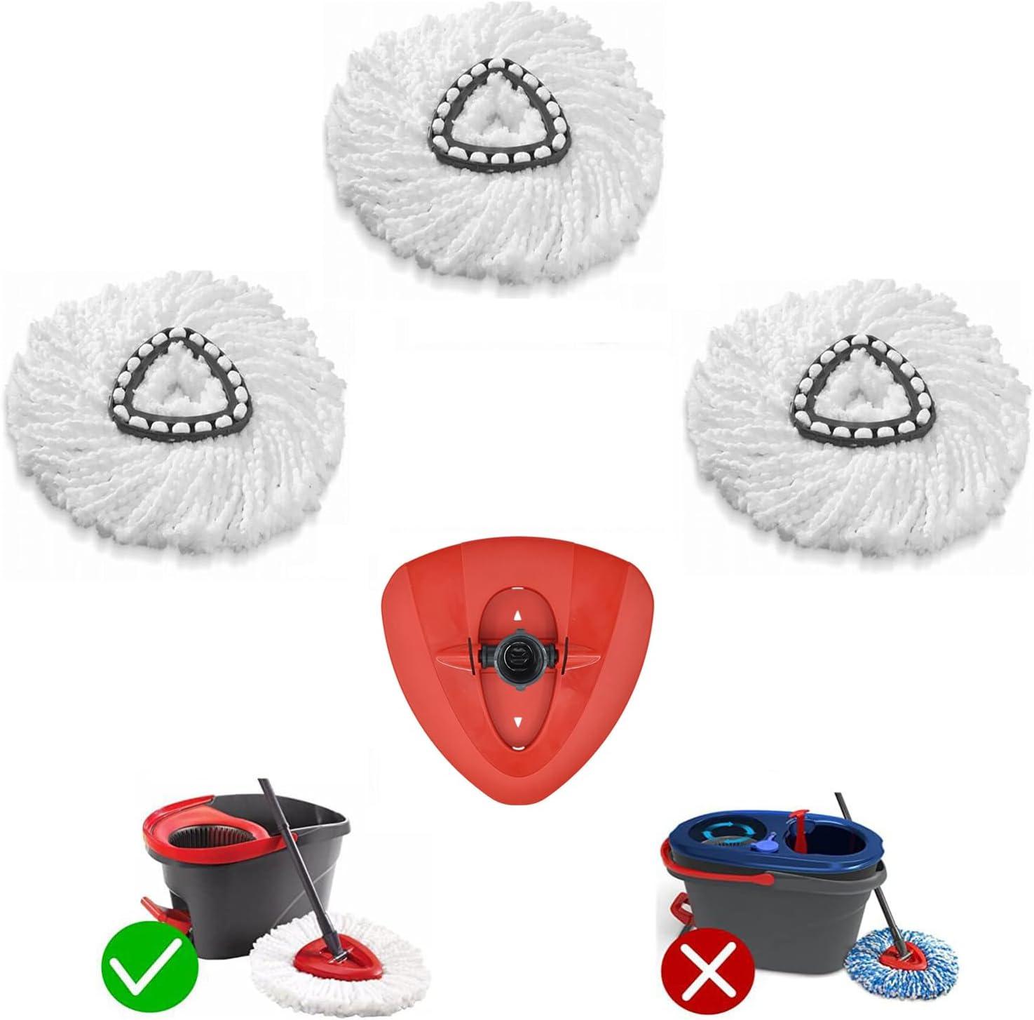 White Microfiber Spin Mop Refill Heads, 3-Pack