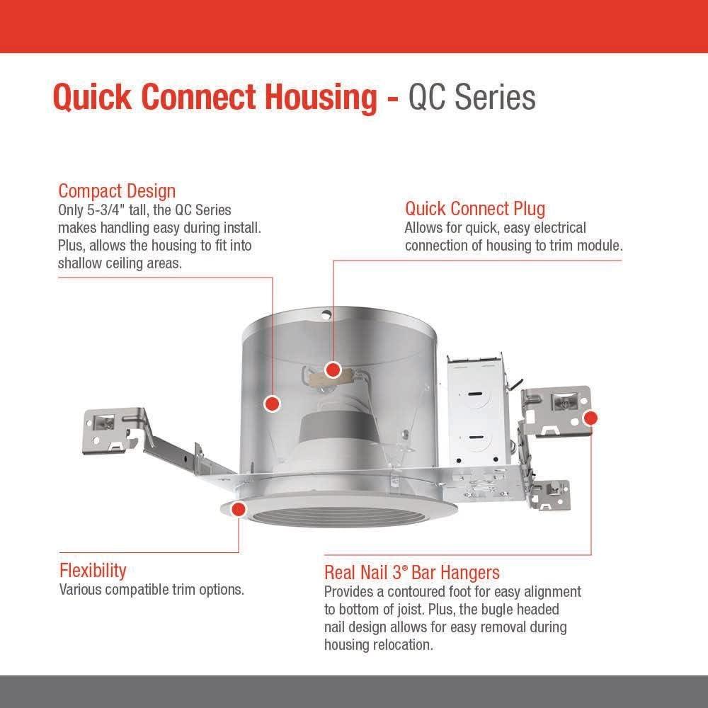 Air-Tight 4'' Recessed Lighting Housing for New Construction