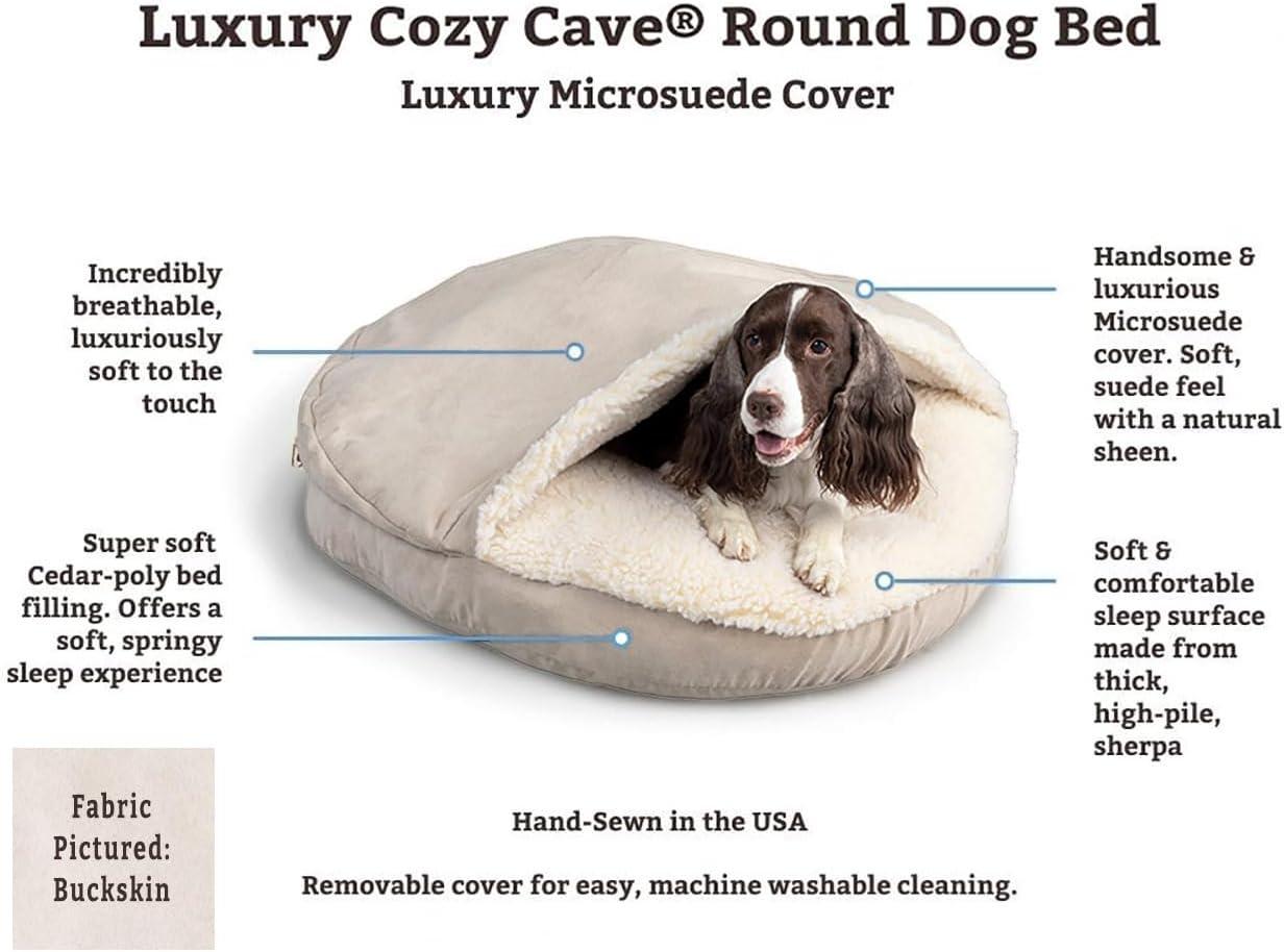 Snoozer Cozy Cave Luxury Hooded Microsuede Pet Bed