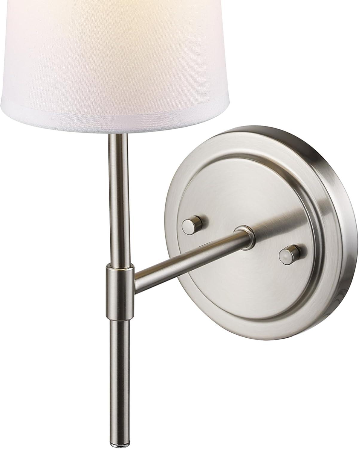 1-Light Clarissa Wall Sconce with Fabric Shade White - Globe Electric