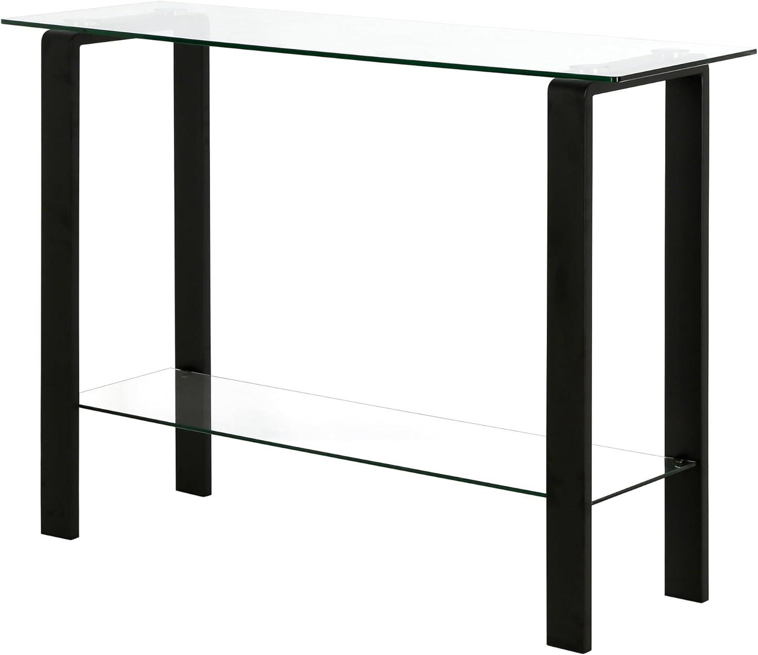 Evelyn&Zoe Asta 42" Wide Rectangular Console Table, Blackened Bronze