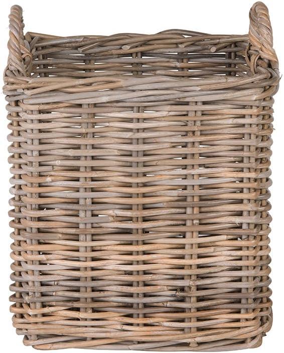 Kouboo Square Rattan Basket, Decorative Storage Basket And Planter, Handmade, Living Room, Blankets, Laundry Basket, Linens