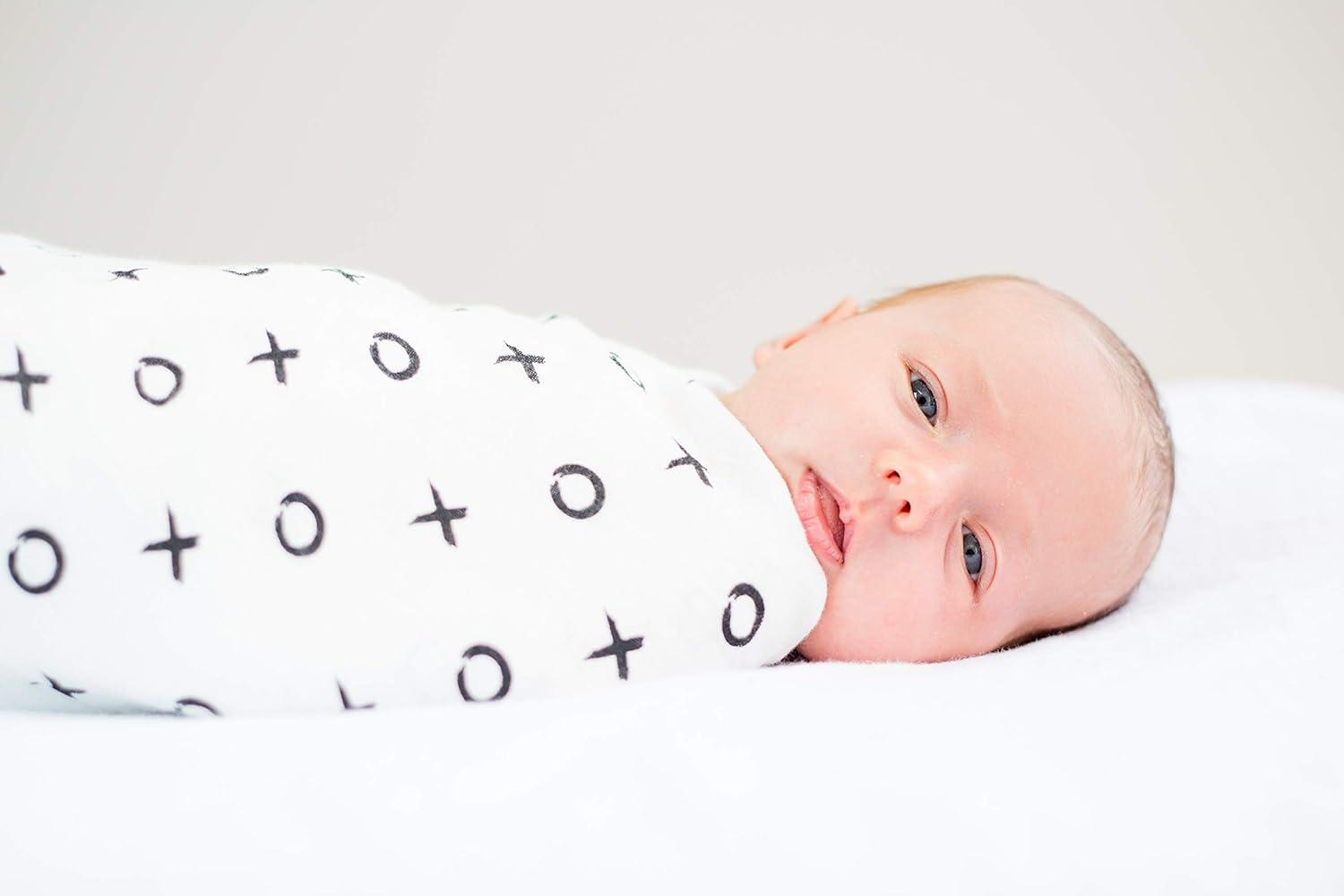 Extra-Large Black and White Bamboo Cotton Muslin Swaddle Blanket