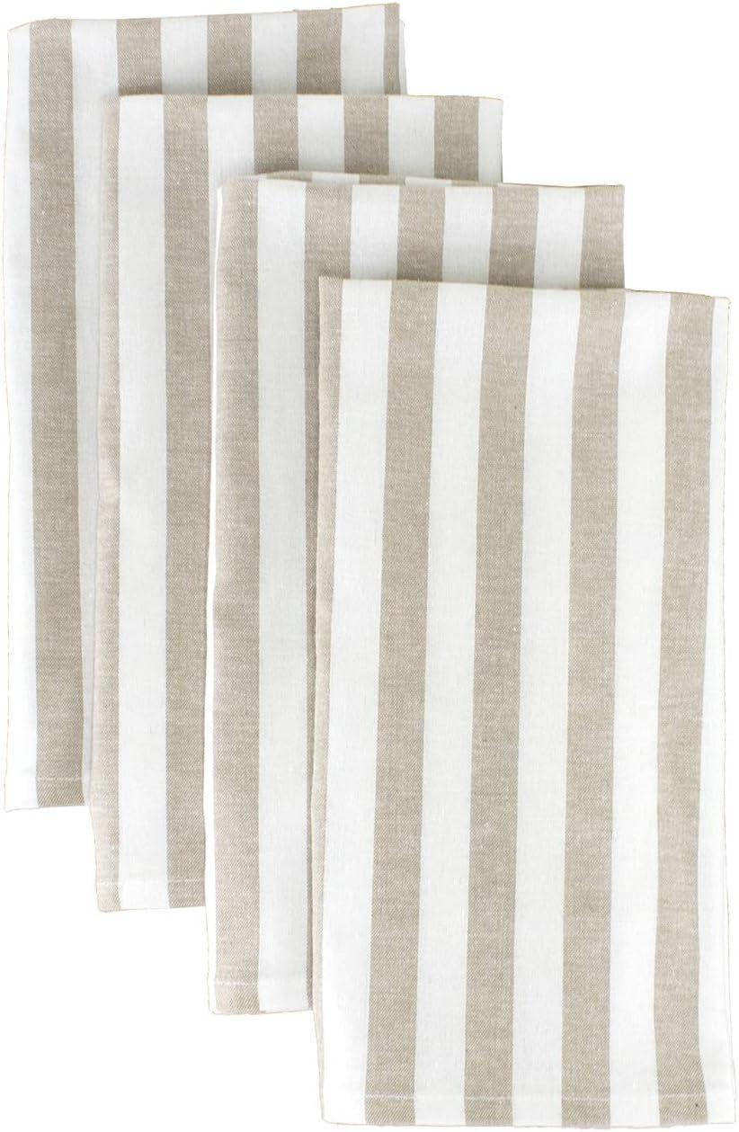 Fennco Styles Soft Thick Striped 100% Pure Cotton Cloth Napkins 20 x 20 Inch, Set of 4