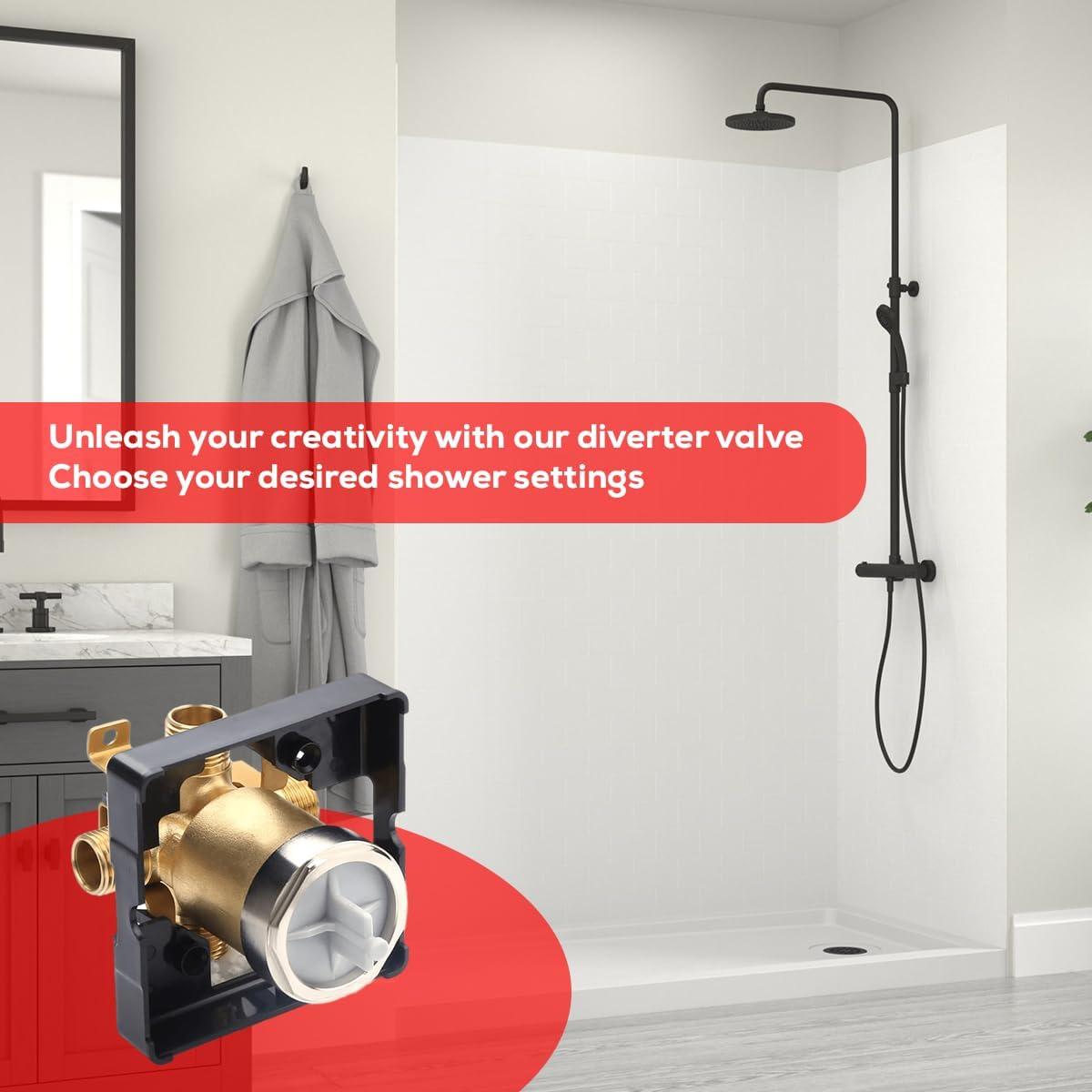 R10000 UNBXHF Shower Valve Body, for Shower Faucet Decoration Kit, Bathroom Concealed Valve Diverter