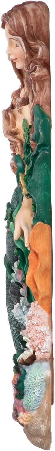 Pearlized Resin Mermaid Wall Sculpture, 32.4" Tall