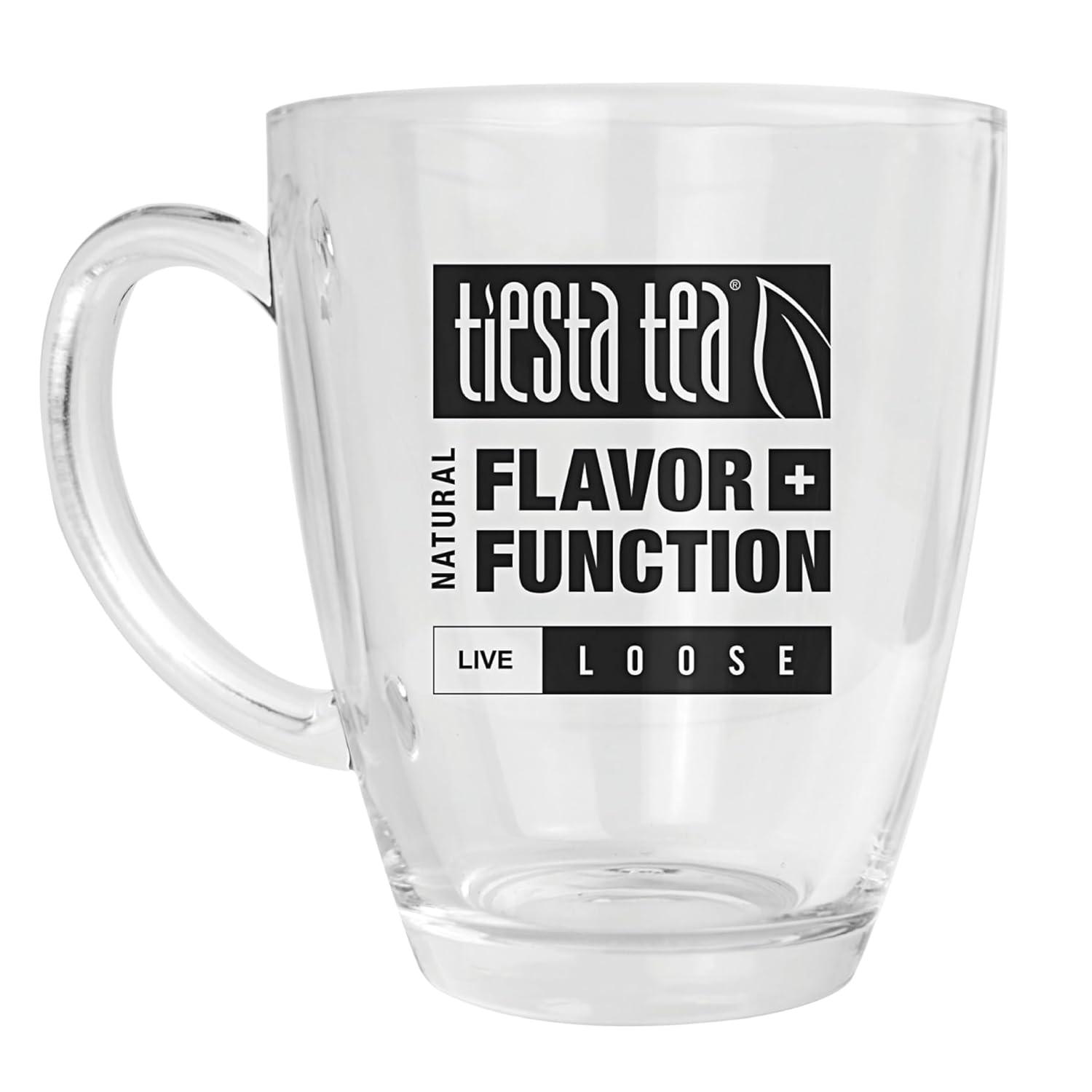 Tiesta Tea - Tea Mug with Handle, 12.5 Oz Clear Glass Tea Cup, Microwave & Dishwasher Safe, Ideal to Use with Any Tea Brewing Accessories, Suitable for Hot Tea, Iced Tea & Coffee