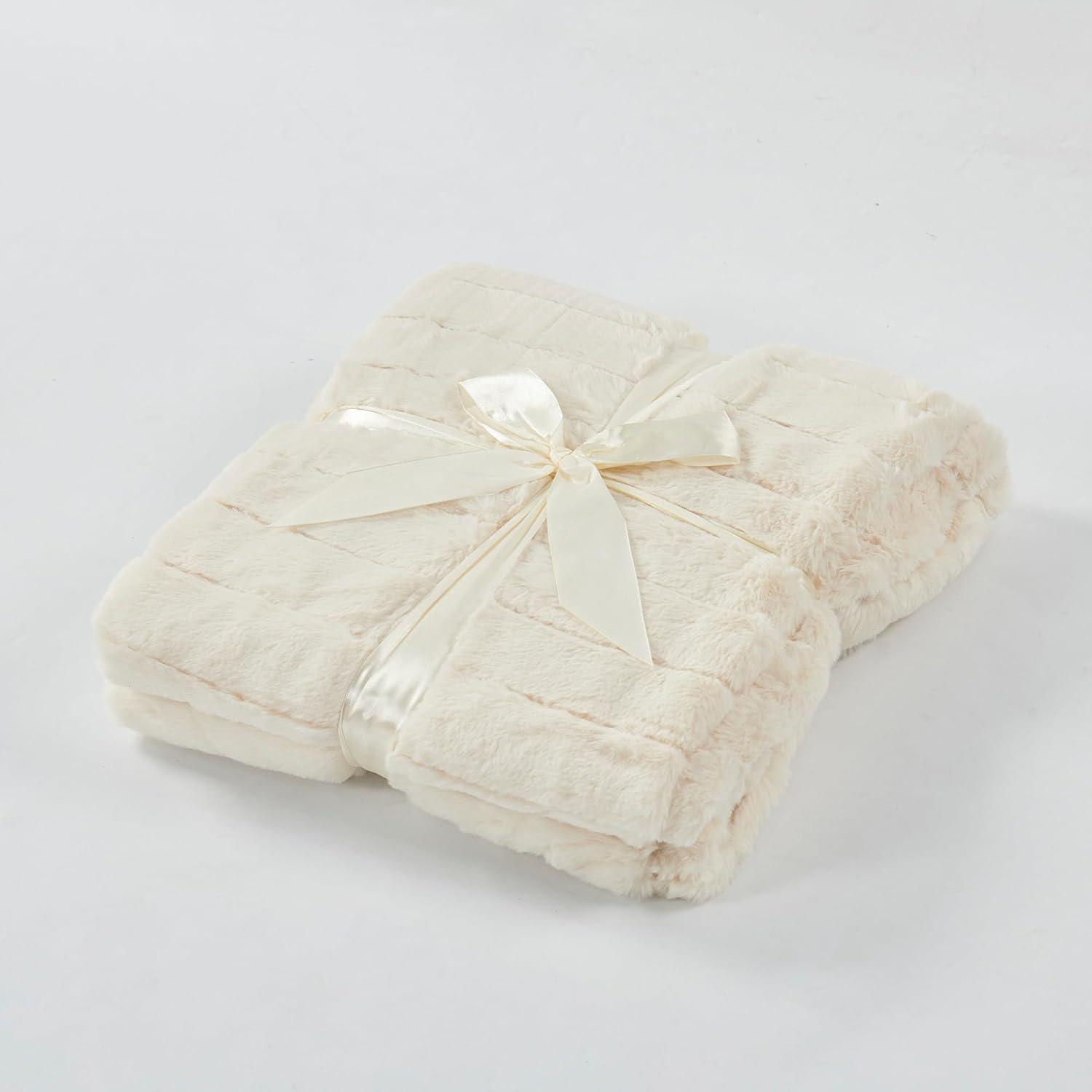 Home Soft Things Luxury Rabbit Faux Fur Throw Blanket