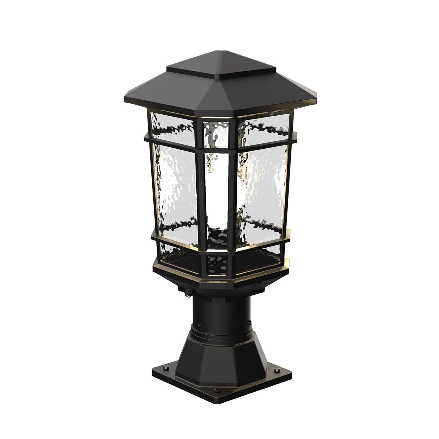 KODA Williams 18.6-in Black Craftsman Outdoor Pier mount with Dusk-to Dawn Sensor Photocell Sensor