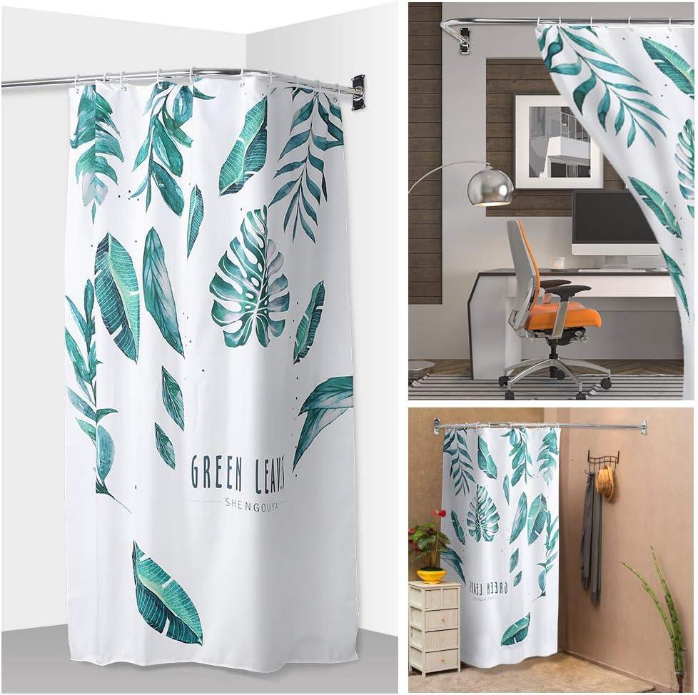 PrettyHome L Shapaed Bathroom Bathtub Corner Shower Curtain Rod Large Space 28"x68",Chrome Finished