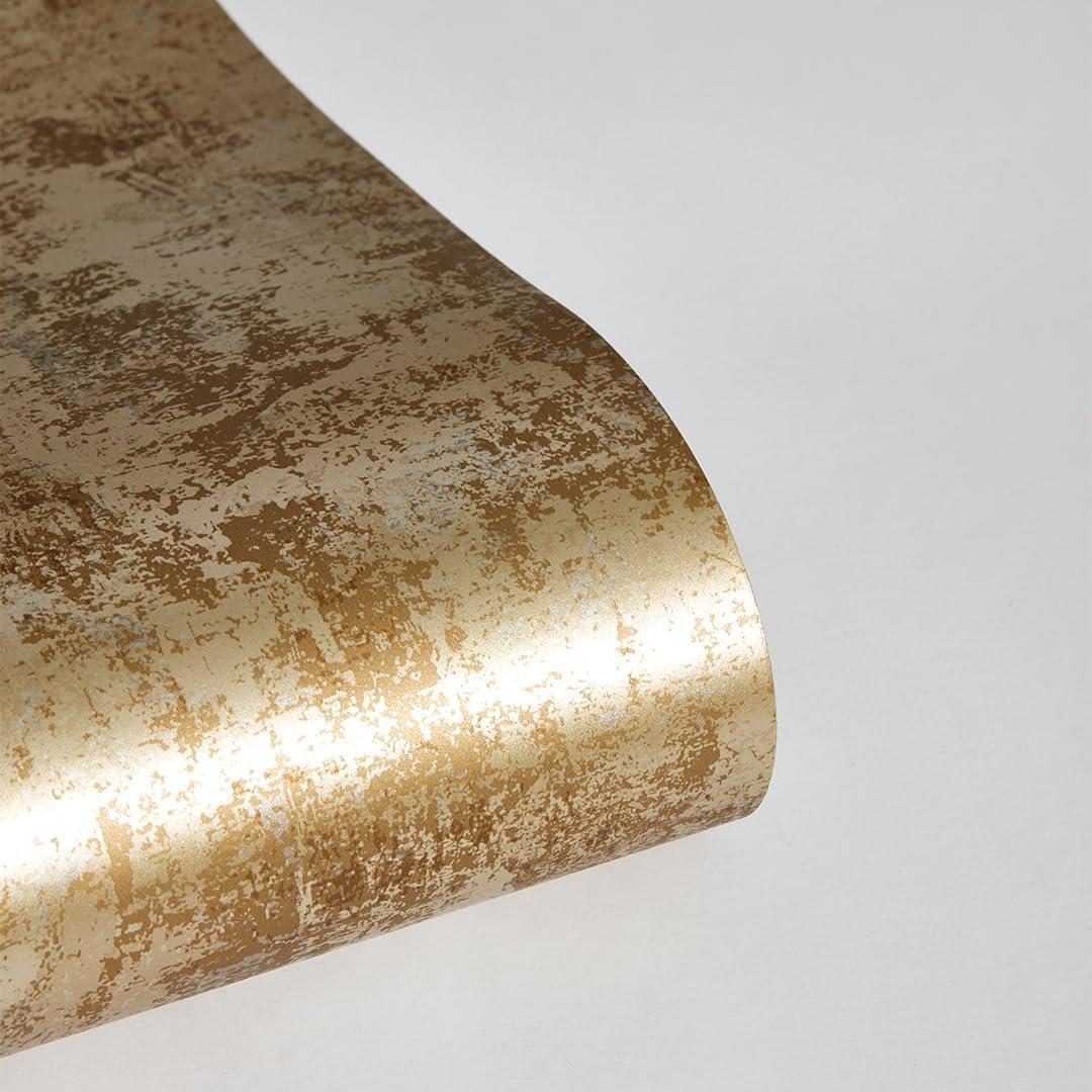 Tempaper & Co. Distressed Gold Removable Peel and Stick Wallpaper, Gold Leaf, 28 sq ft: Nursery, Botanical, Vinyl, Self-Adhesive