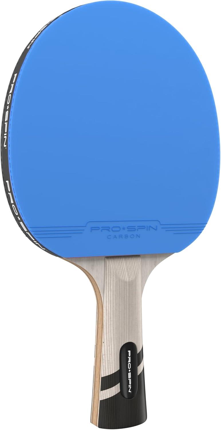 PRO-SPIN Ping Pong Paddle with Carbon Fiber, Limited Edition Blue Color, Performance-Level Table Tennis Racket, Shakehand Grip