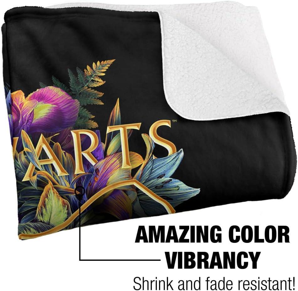 Harry Potter Hogwarts Multi-Colored Floral Crest Officially Licensed Silky Touch Super Soft Throw Blanket 50" x 60"